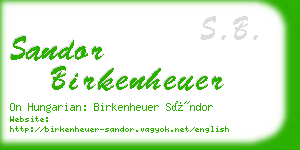 sandor birkenheuer business card